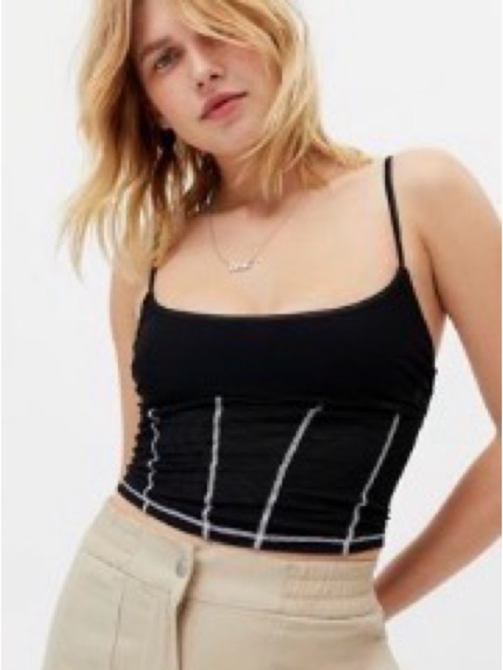 UO Hal Mesh Corset Cami